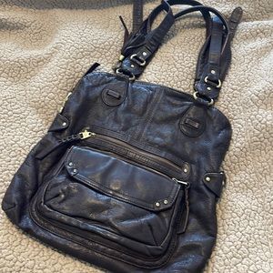 Super soft brown leather Water-Lily shoulder bag.